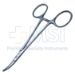 Halstead Hemostatic Mosquito Forceps, Curved, 21mm Serrated Jaws, Ratchet Lock, Ring Handle, Dull Finish, Overall Length 5" (125mm) - 217213J
