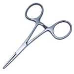 Hartman Hemostatic Mosquito Forceps, Straight, 20mm Serrated Jaws, Ratchet Lock, Ring Handle, Overall Length 3-7/8" (99mm) 