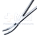 Heaney-Ballentine Hysterectomy Forceps, Curved, Longitudinal Grooves, Single V Tooth, Overall Length 8-1/4" (210mm) - 712-4231BX