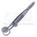 Heath Chalazion Forceps, Locking Thumb Screw, Oval Solid 16mm Wide Lower Plate, Open Upper Plate, Inside Dimensions Of 12mm x 14mm, Serrated Handle, Polished Finish, Overall Length 3-3/4" (96mm) - 5-3725