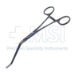 Henly Modified Vascular Clamp Forceps, 1 x 2 Vascular Teeth, 20mm Angled Jaw, Overall Length 7-1/2" (191mm) - 482386C
