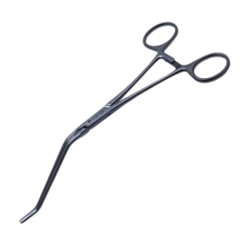 Henly Modified Vascular Clamp Forceps, 1 x 2 Vascular Teeth, 20mm Angled Jaw, Overall Length 7-1/2" (191mm) 