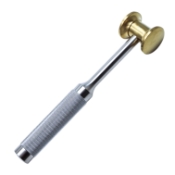 Hibbs Solid Brass Head Mallet, 17.2oz, Diameter 1-1/2" (38mm), Overall Length 9" (228mm) 