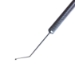 Hirschman Iris Hook, Angled 45 Degrees, H-Shaped 0.75mm Hook, 9mm Bend to Tip, Round Knurled Handle, Overall Length 4-3/4" (122mm) - 5-1650-H