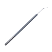 Hirschman Iris Hook, Angled 45 Degrees, H-Shaped 0.75mm Hook, 9mm Bend to Tip, Round Knurled Handle, Overall Length 4-3/4" (122mm) E0549 H,3240E,E0549 H