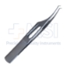 Hoskins Tissue Forceps, #30, Colibri Style, Very Delicate, Micro Grooved Tips, Serrated Handle, 1" Long Shafts, Overall Length 3-3/8" (85mm) - 11-6-2841