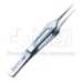 Hoskins Tissue Forceps, #18, Straight, Fine Grooved Tips, Serrated Handle, 1" Long Shafts, Overall Length 3-3/8" (85mm) - 11-6-2829