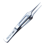 Hoskins Tissue Forceps, #18, Straight, Fine Grooved Tips, Serrated Handle, 1" Long Shafts, Overall Length 3-3/8" (85mm) 339622,11/6/2829,K5-1718