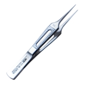 Hoskins Tissue Forceps, #18, Straight, Fine Grooved Tips, Serrated Handle, 1" Long Shafts, Overall Length 3-3/8" (85mm) 339622,11/6/2829,K5-1718