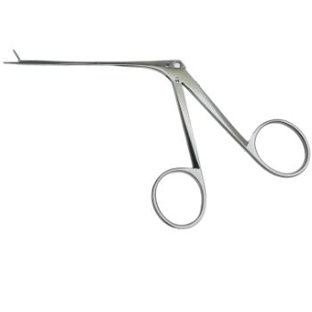 House Alligator Ear Forceps, Fine Model, 6mm Serrated Jaws, 0.9mm Across Jaw, 1.8mm Height Of Jaw, Straight Shaft, Working Length 3-1/4" (82mm), Overall Length 5-2/3" (144mm) 