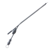 House Suction Irrigator, Angled, 6 / 8 French, Concaved Thumb Plate Cutoff Hole, Working Length 3-3/4" (95mm) Overall Length 5-1/2" (140mm) 