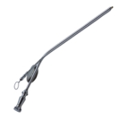 House Suction Irrigator, Angled, 7 / 10 French, Concaved Thumb Plate Cutoff Hole, Working Length 3-3/4" (95mm) Overall Length 5-1/2" (140mm) 