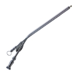 House Suction Irrigator Angled 8 / 12 French, Concaved Thumb Plate Cutoff Hole, Working Length 3-3/4" (95mm), Overall Length 5-1/2" (140mm) 