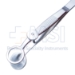 Hunt Chalazion Forceps, Locking Thumb Screw, Round Solid 15mm Wide Lower Plate, Open Upper Plate, Inside Diameter Of 12mm, Serrated Handle, Polished Finish, Overall Length 3-3/4" (97mm) - 5-3729