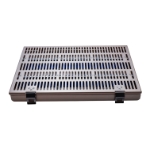 Instrument Cassette, Anodized Aluminum, Pin Mat, No Tray Or Accessory Area, 10-1/2" x 15" x 1-1/2" 