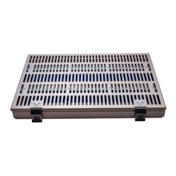 Instrument Cassette, Anodized Aluminum, Pin Mat, No Tray Or Accessory Area, 10-1/2" x 15" x 1-1/2" 