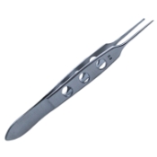 Iowa State Fixation Forceps, Straight Shafts, 1 x 2 Teeth, Flat Handle, Polished Finish, Overall Length 3-3/8" (86mm) 341624,May-35,E1724