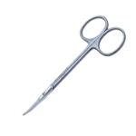 Iris Scissors, Curved, Sharp/Blunt Tips, Beveled Blades, Square Edge Shanks, Two Tone Finish, Overall Length 4-1/3" (110mm) 