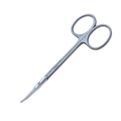 Iris Scissors, Curved, Sharp/Blunt Tips, Beveled Blades, Square Edge Shanks, Two Tone Finish, Overall Length 4-1/3" (110mm) 