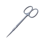 Iris Scissors, Straight, Square Edge Shanks, Sharp Tips, Beveled Blades, Small Ring Handles, Two Tone Finish, Overall Length 3-3/4" (95mm) 