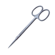 Iris Scissors, Straight, Sharp Tips, Square Edge Shanks, Larger Ring Handles, Two Tone Finish, Overall Length 4-1/2" (115mm) 