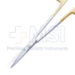 Iris Scissors, TC, Straight, Sharp Tips, Square Edge Shanks, Larger Gold Ring Handles, Overall Length 4-1/2" (115mm) - 19-132108