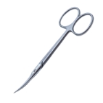 Iris Scissors, Curved, Two Tone Finish, Overall Length 4-1/4" (110mm) 