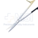Iris Scissors, Curved, Super Cut, TC, Serrated Bottom Blade, Sharp Pointed Tips, Two Tone Finish, One Black Ring, One Gold Ring Handle, Overall Length 4-1/2" (115mm) - 19-134109