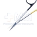 Iris Scissors, Straight, Super Cut, TC, Serrated Bottom Blade, Sharp Pointed Tips, Two Tone Finish, One Black Ring, One Gold Ring Handle, Overall Length 4-1/2" (115mm) - 19-134108