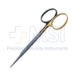 Iris Scissors, Straight, Super Cut, TC, Serrated Bottom Blade, Sharp Pointed Tips, Two Tone Finish, One Black Ring, One Gold Ring Handle, Overall Length 4-1/2" (115mm) - 19-134108