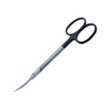 Iris Scissors, Super Cut, Curved, Sharp Tips, Bottom Blade Serrated, Black Ring Handles, Overall Length 4-1/2" (115mm) 