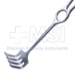 Israel Rake Retractor, 3 Prongs, Blunt, 40mm x 40mm (1-9/16" x 1-9/16") Finger Hole, Loop Grip Handle, Overall Length 9-1/2" (241mm) - E1080
