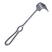 Israel Rake Retractor, 3 Prongs, Blunt, 40mm x 40mm (1-9/16" x 1-9/16") Finger Hole, Loop Grip Handle, Overall Length 9-1/2" (241mm) 