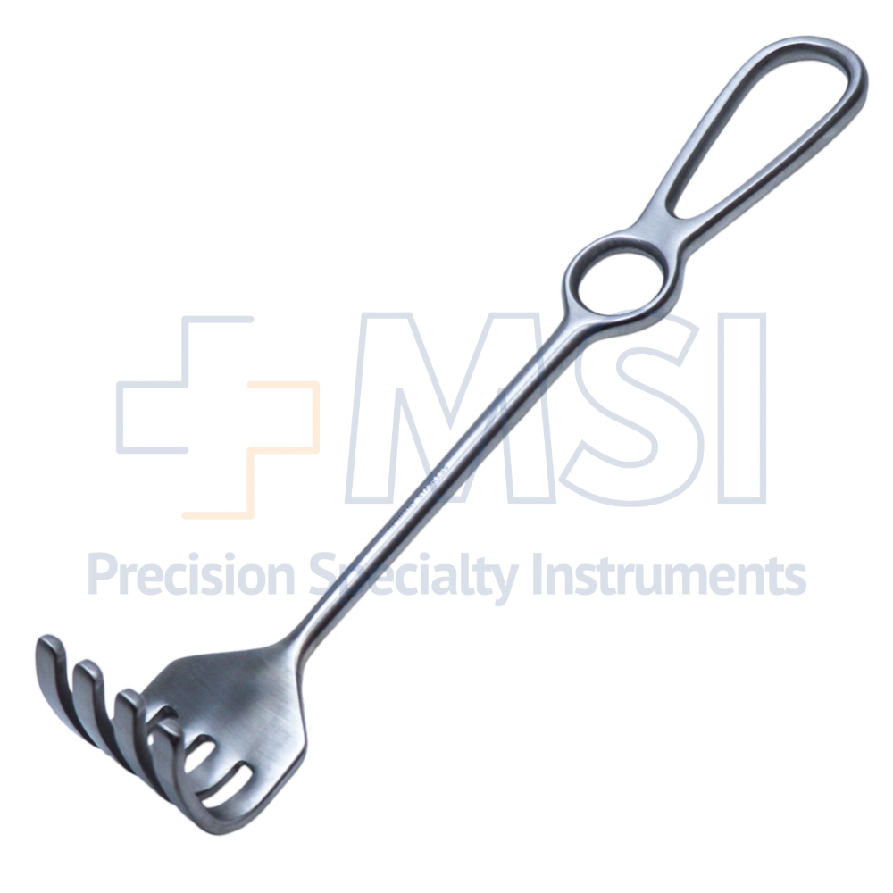 Israel Rakes - Israel Retractor, 4 Prongs, Blunt, Overall Length 9
