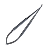 Jacobson Microsurgical Spring Handled Coronary Scissors, 8mm Diameter Round Diamond Knurled Handle, Sharp 14mm Blades, Angled 25 Degrees, Overall Length 7" (180mm) 