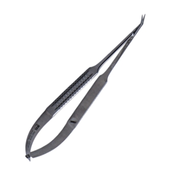 Jacobson Microsurgical Spring Handled Coronary Scissors, Angled 45 Degrees, Sharp 10mm Blades, Square Grip Handle, Slim Line Screw Design, Overall Length 7" (180mm) 