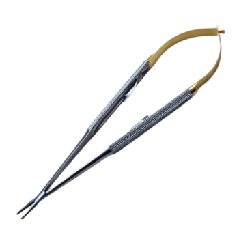 Jacobson Needle Holder, TC, Heavy Jaw, Straight, With Lock, 3600 Teeth Per Square Inch, Round Handle, Overall Length 7" (170mm) 
