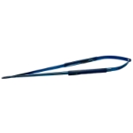 Jacobson Micro Needle Holder, Titanium, Straight, 0.8mm Diamond Coated Jaws, With Lock, Suture 7-0 Or Smaller, Round Handle, Spring Action, Overall Length 9" (229mm) 