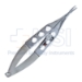Jaffe Needle Holder, Curved, Delicate, 9mm Conical Jaw, With Lock, Three Hole Handle, Overall Length 4-1/2" (114mm) - 11-7-2231