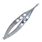 Jaffe Needle Holder, Curved, Delicate, 9mm Conical Jaw, With Lock, Three Hole Handle, Overall Length 4-1/2" (114mm) 121207,11/7/2231,K6-1120