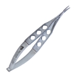 Jaffe Needle Holder, Curved, Delicate, 9mm Conical Jaw, Without Lock, Three Hole Handle, Overall Length 4-1/2" (114mm) 124860,11/7/2241,K6-1130