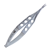 Jaffe Needle Holder, Curved, Delicate, 9mm Conical Jaw, Without Lock, Three Hole Handle, Overall Length 4-1/2" (114mm) 124860,11/7/2241,K6-1130