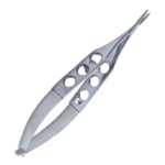 Jaffe Needle Holder, Straight, Delicate, 9mm Conical Jaw, With Lock, Three Hole Handle, Overall Length 4-1/2" (114mm) 113902,11/7/2211,K6-1100