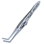 Jameson Muscle Forceps, Adult Size, Right, Angled Shafts, 12mm Scaled Jaws, 1mm Teeth On One Jaw Fit Into Holes On Other Jaw, Serrated Handle, Slide Lock Polished Finish, Overall Length 4" (100mm) 563326,May-42,K5-9020,08-01631,E2331
