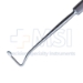 Jameson Muscle Hook, 2mm Bulbous Tip, 6mm Flat Portion, Serrated Flat Handle, Polished Finish, Overall Length 5-1/4" (134mm) - 5-1697