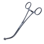 Javid Corotid Artery Bypass Shunt Clamp Forceps, Angled 70 Degrees, 6mm Diameter Ring at Tip, Overall Length 7" (180mm) 