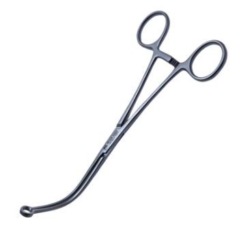 Javid Corotid Artery Bypass Shunt Clamp Forceps, Angled 70 Degrees, 6mm Diameter Ring at Tip, Overall Length 7" (180mm) 