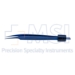 Jewelers Bipolar Forceps, Titanium, Angled 15 Degrees In, 0.4mm Tip, 10mm High Polish Area, Overall Length 3-3/4" (95mm) - 208-01-03A