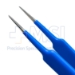 Jewelers Style Bipolar Forceps, Insulated, Straight, 0.4mm Tip, 10mm High Polish Area, Overall Length 4" (102mm) - 108-I02-01A