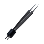 Jewelers Style Bipolar Forceps, Tips Angled In 15 Degrees, 0.4mm Tip, 10mm High Polish Area, Overall Length 4" (102mm) 